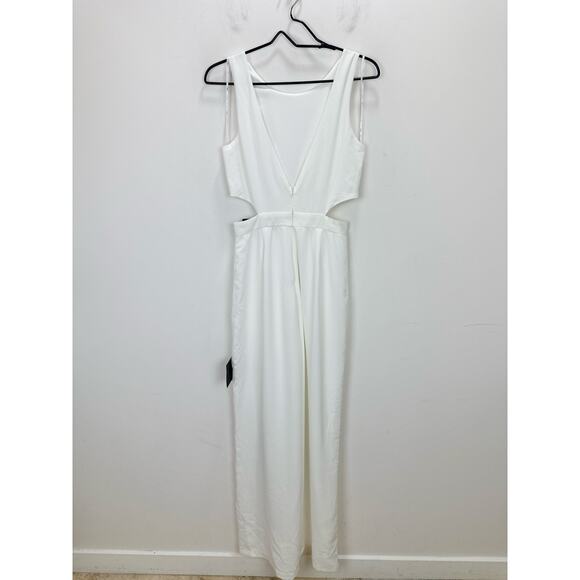 Lulus Moments to Remember White Sleeveless Wide Leg Cutout Jumpsuit Small NWT - Picture 11 of 11